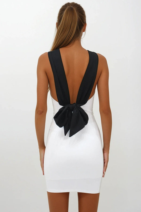 Black Statement Strap Party Dress