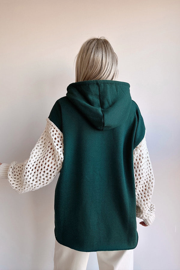 Elegant Hooded Knit Sweatshirt