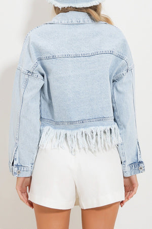 Trendy Distressed Denim Jacket