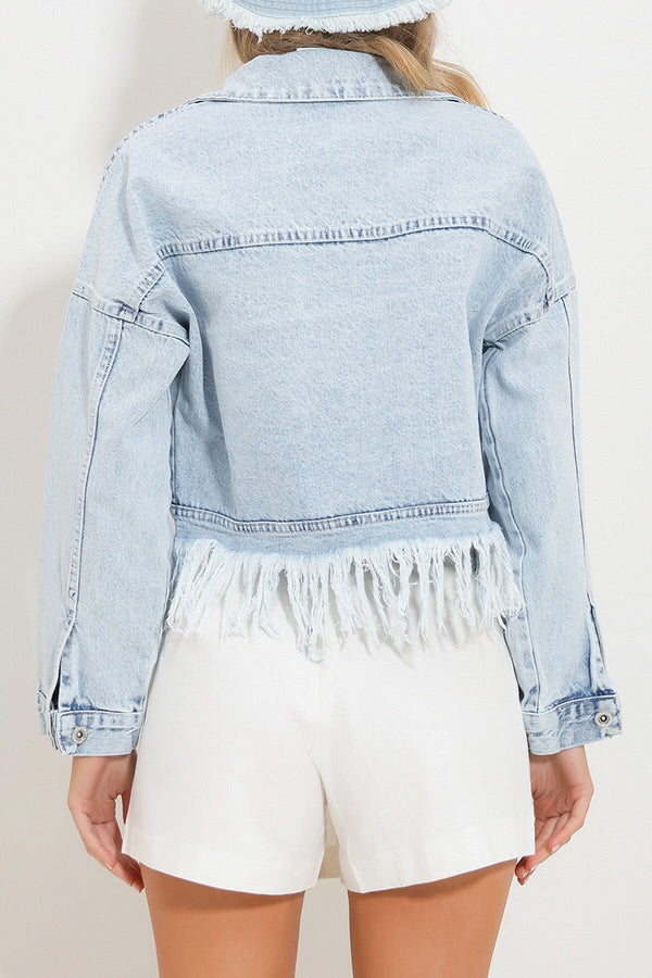 Trendy Distressed Denim Jacket