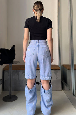Stylish Denim Top & Bag Set