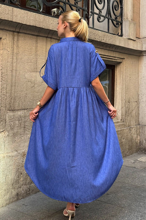 Trendy Button-Detail Shirt Dress