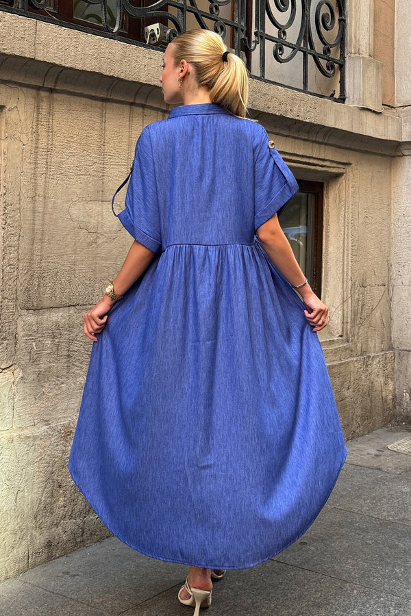 Trendy Button-Detail Shirt Dress