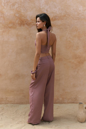 Lvdovila — Linen Cropped Vest & Pants Set
