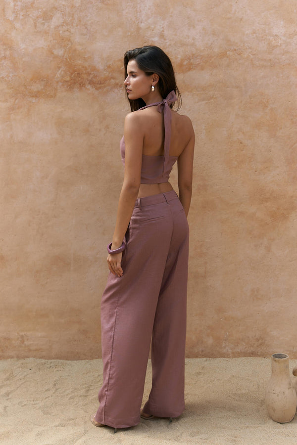 Lvdovila — Linen Cropped Vest & Pants Set