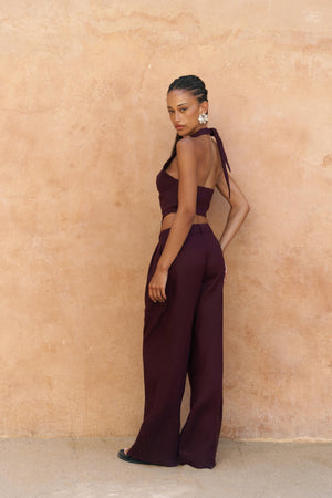 Lvdovila — Linen Cropped Vest & Pants Set