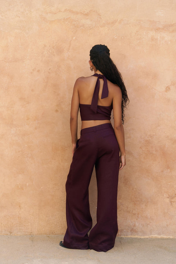 Lvdovila — Linen Cropped Vest & Pants Set
