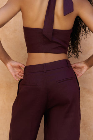 Lvdovila — Linen Cropped Vest & Pants Set