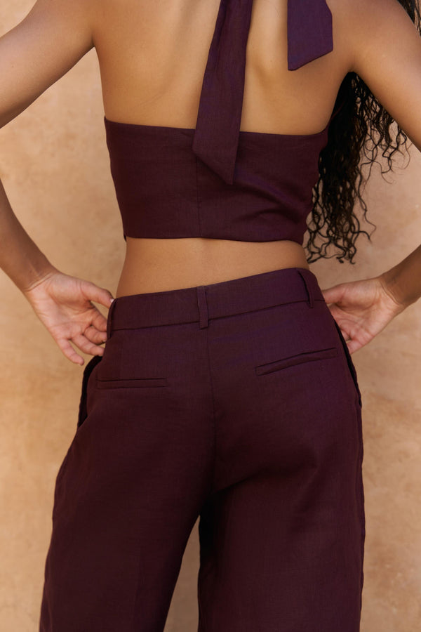 Lvdovila — Linen Cropped Vest & Pants Set