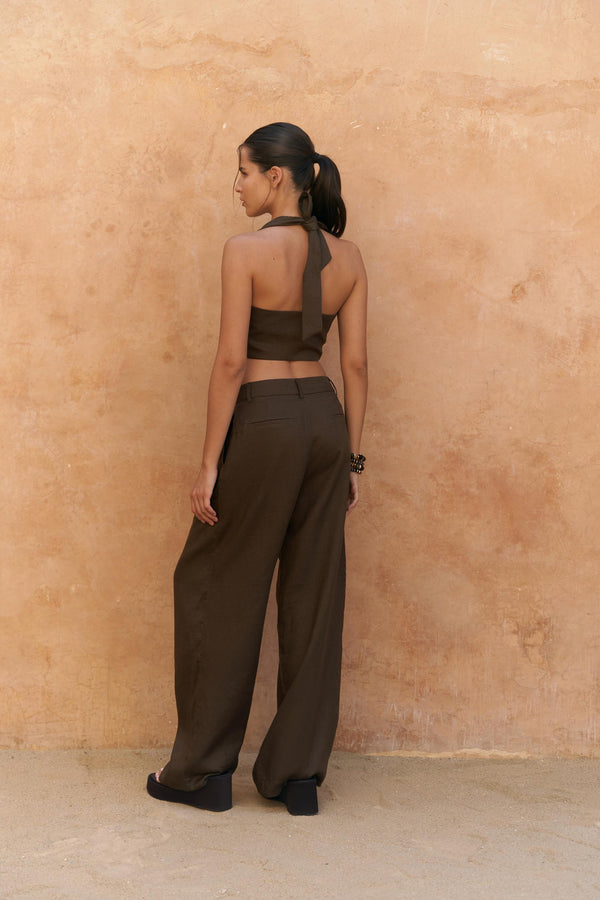 Lvdovila — Linen Cropped Vest & Pants Set