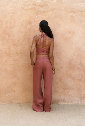 Lvdovila — Linen Cropped Vest & Pants Set