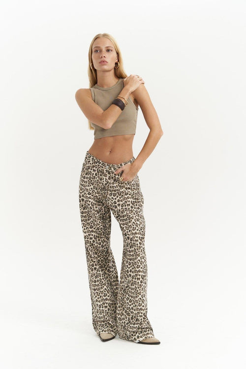 Trendy Leopard Print Jeans