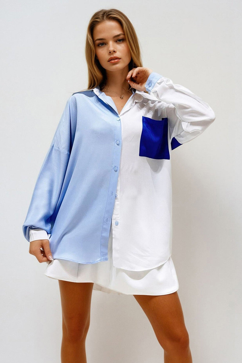 Trendy Color-Block Woven Shirt