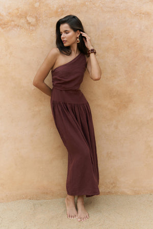 Mharia – Premium Asymmetric Linen Dress