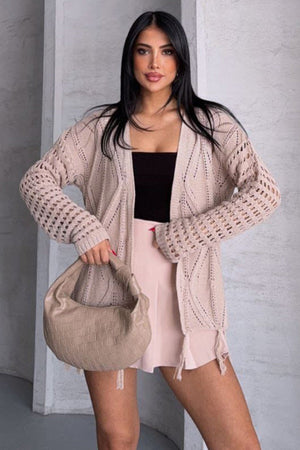 Chic Fringed Crochet Cardigan