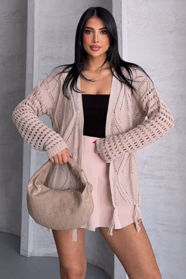 Chic Fringed Crochet Cardigan