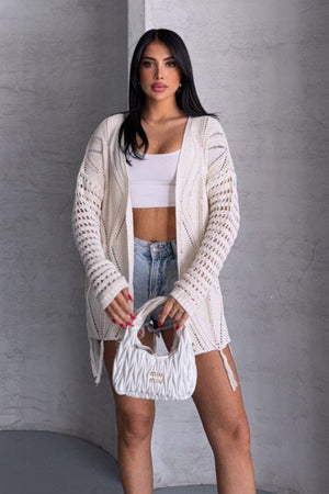 Chic Fringed Crochet Cardigan