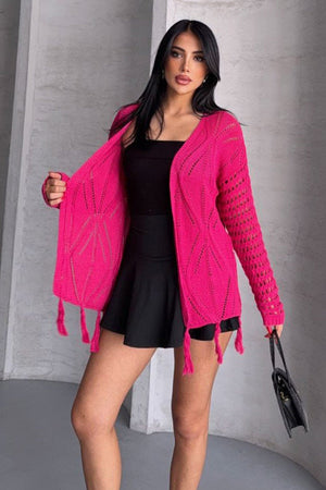 Chic Fringed Crochet Cardigan