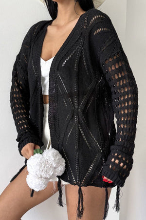 Chic Fringed Crochet Cardigan
