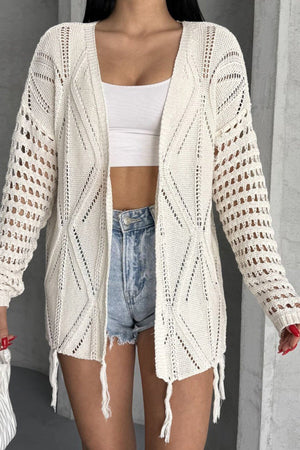 Chic Fringed Crochet Cardigan