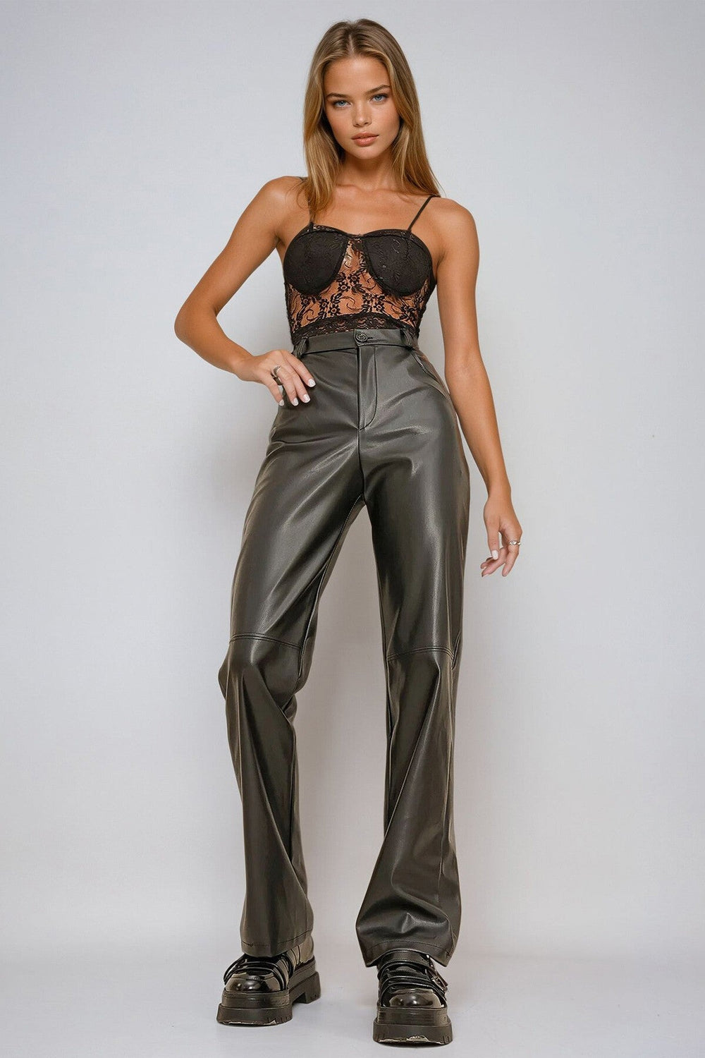 Elegant Seam-Detail Palazzo Trousers