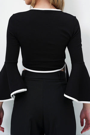 Elegant Tie-Front Peplum Blouse