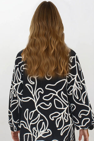Elegant Corded-Embroidered Woven Shirt