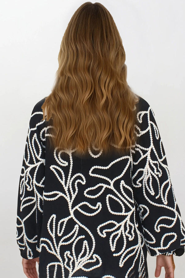 Elegant Corded-Embroidered Woven Shirt