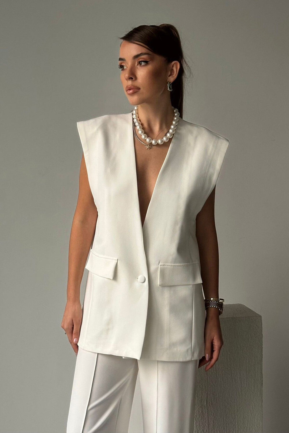 Oversized Single-Button Blazer