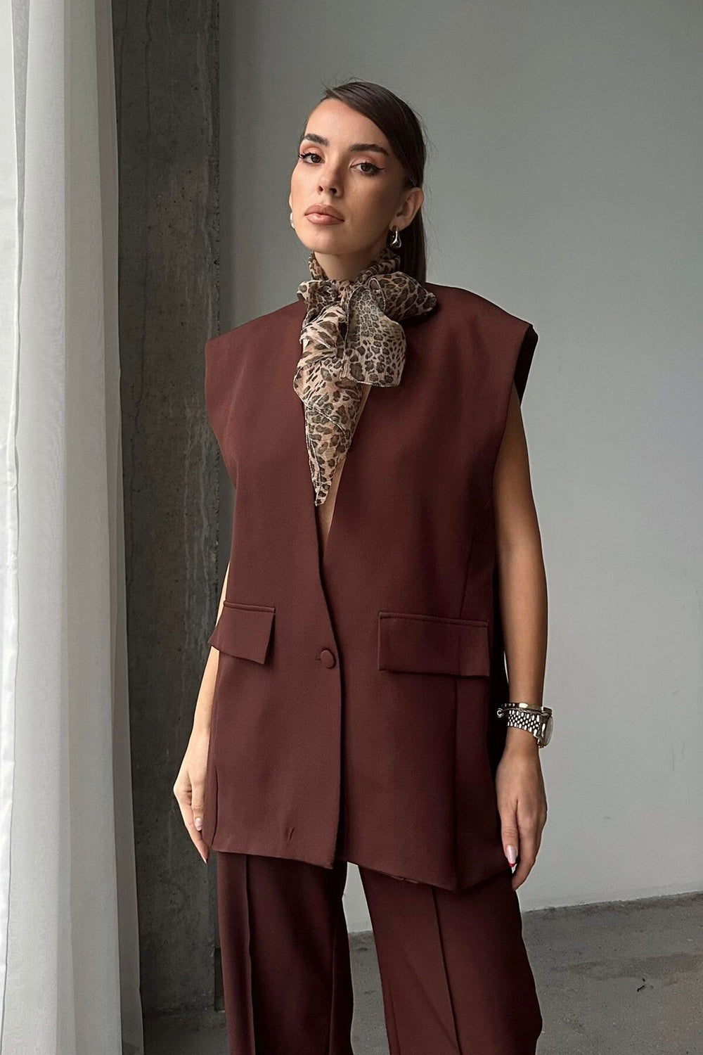 Oversized Single-Button Blazer