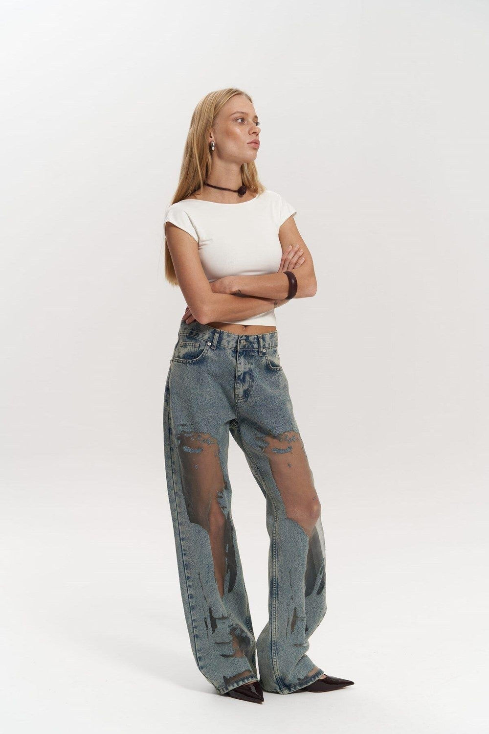 Stylish Transparent Denim Pants