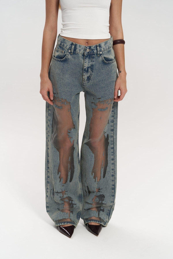 Stylish Transparent Denim Pants
