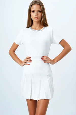 Elegant Knit Set: Top & Skirt