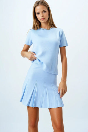 Elegant Knit Set: Top & Skirt