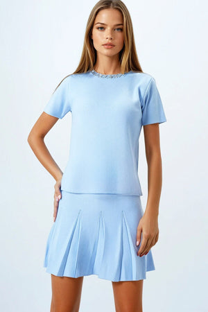 Elegant Knit Set: Top & Skirt