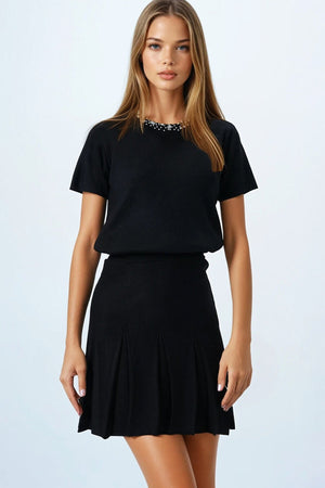 Elegant Knit Set: Top & Skirt
