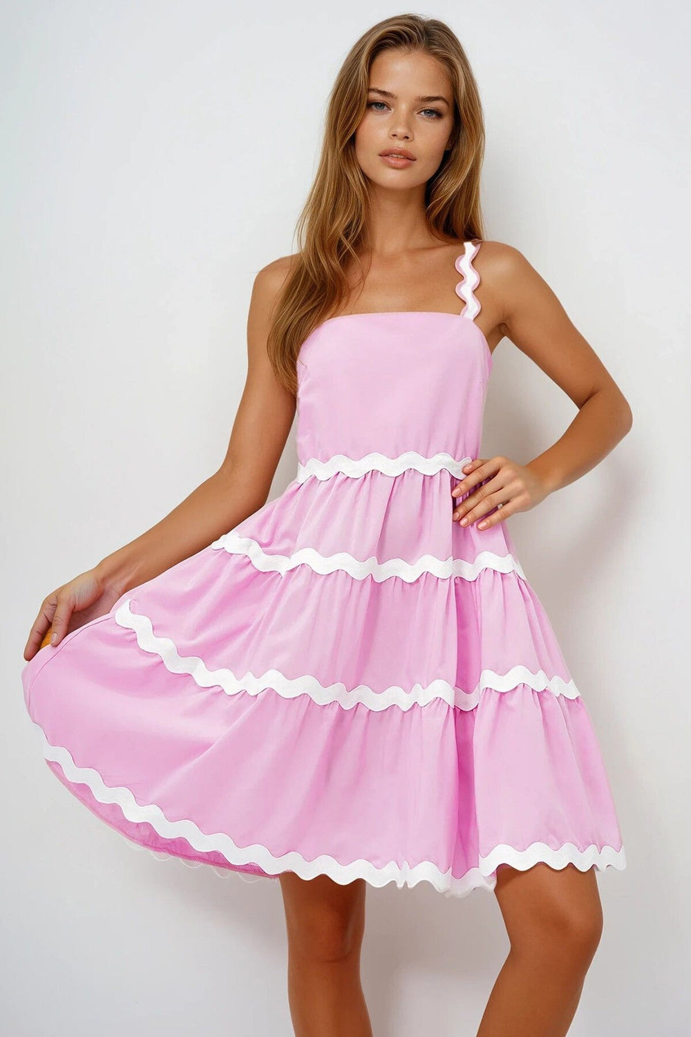 Zigzag Stripe Premium Party Dress