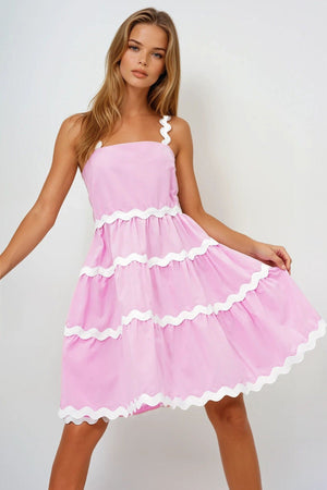 Zigzag Stripe Premium Party Dress