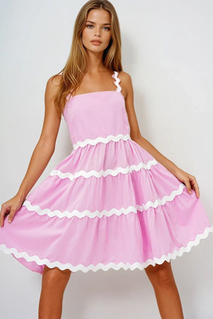 Zigzag Stripe Premium Party Dress