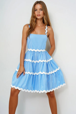 Zigzag Stripe Premium Party Dress