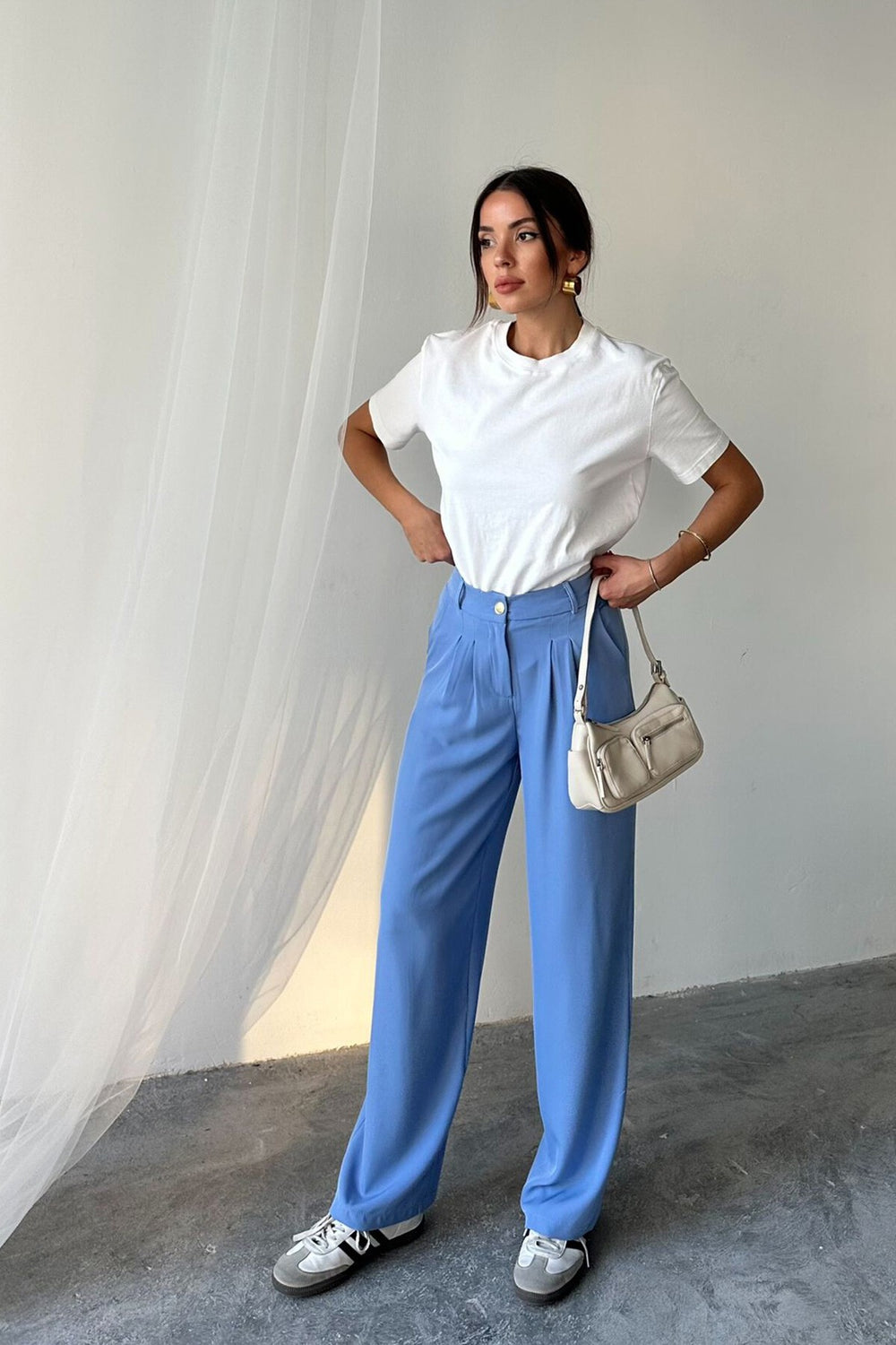 Chic High-Waisted Pleated Pants