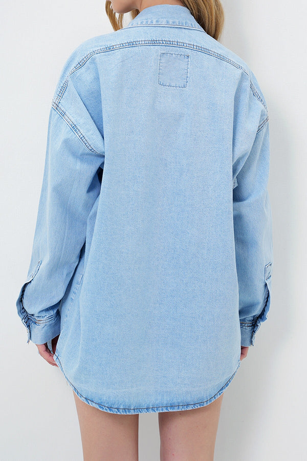Stylish Oversized Denim Shirt