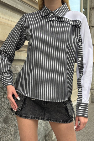 Elegant Asymmetrical Button-Detail Shirt