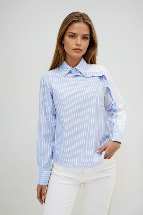 Elegant Asymmetrical Button-Detail Shirt
