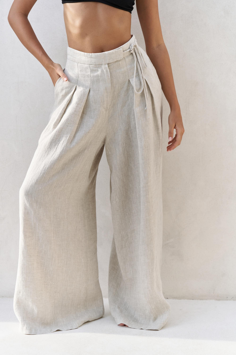 Premium Linen Palazzo Pants – Dapper