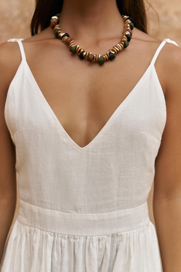 Eara – Premium Strappy Linen Maxi Dress
