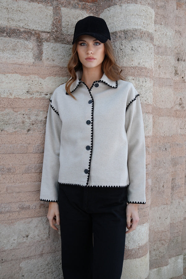 Elegant Collared Long Sleeve Cardigan