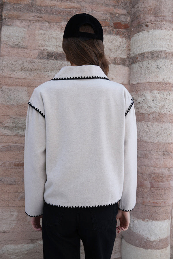 Elegant Collared Long Sleeve Cardigan