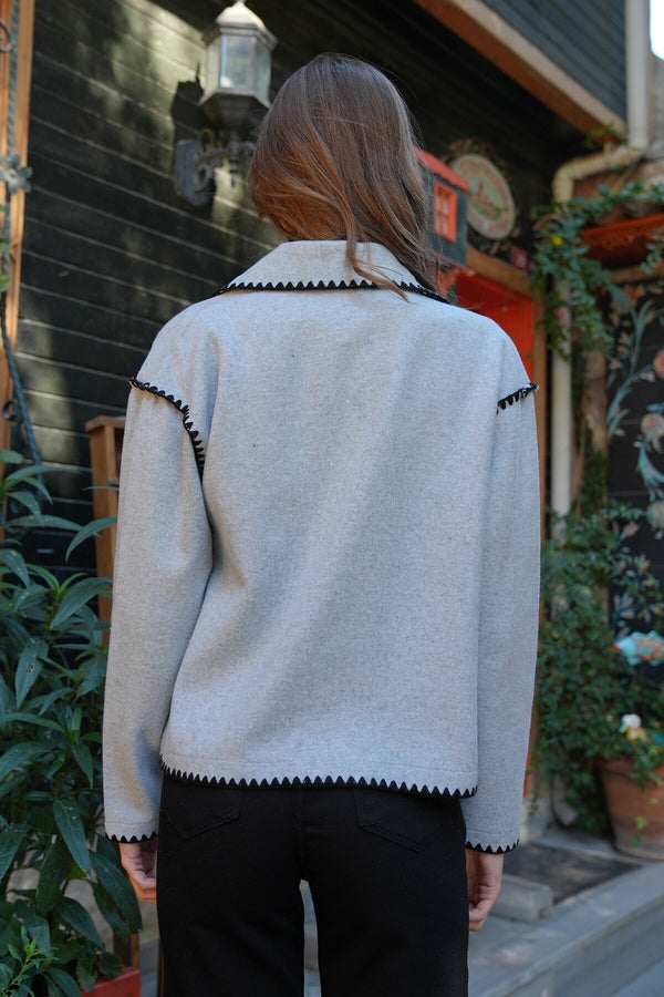 Elegant Collared Long Sleeve Cardigan