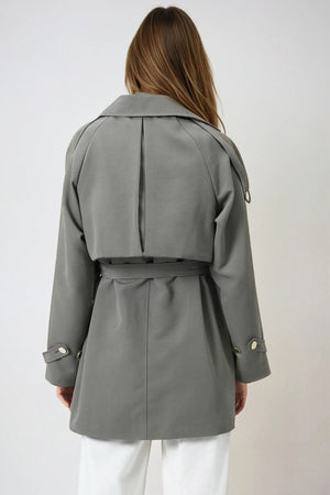 Elegant Belted Double-Breasted Trench Coat